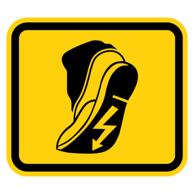 Caution Sign Use Anti Static Footwear Symbol Caution Sign Use Anti Static Footwear Symbol